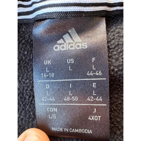 Adidas Black Full Zip Track Jacket Womens Size L Logo Sleeve Athletic - Picture 5 of 7